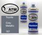 Preview: Toyota, Gray Metallic, 167: 400ml Sprühdose + 400ml Klarlack - Set, von ATW Autoteile West.